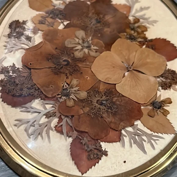 🖤Vtg 1960s Dried flowers frame wall decor set - Picture 4 of 14